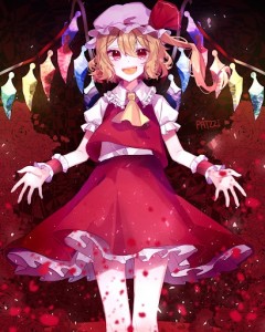 Создать мем: touhou project фландре скарлет арт, touhou flandre scarlet, фландр скарлет аниме арт