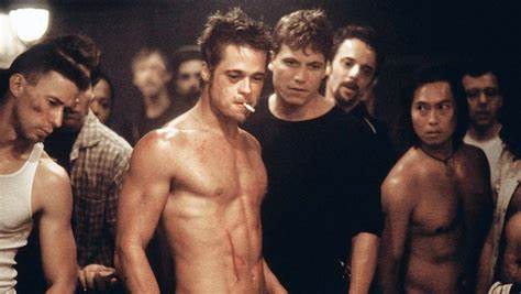 Create meme: Brad Pitt fighting, Brad pitt fight club torso, fight club 1999 