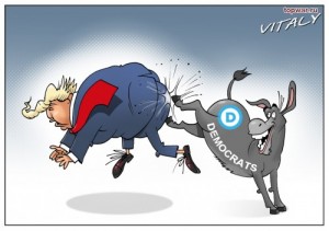 Create meme: Mr. trump and donkeys Democrats