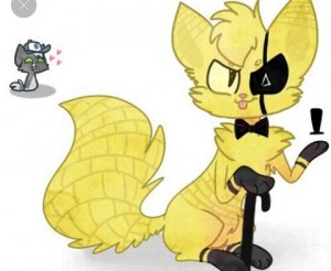 Create meme: drawn character, Golden foxy, bill cipher