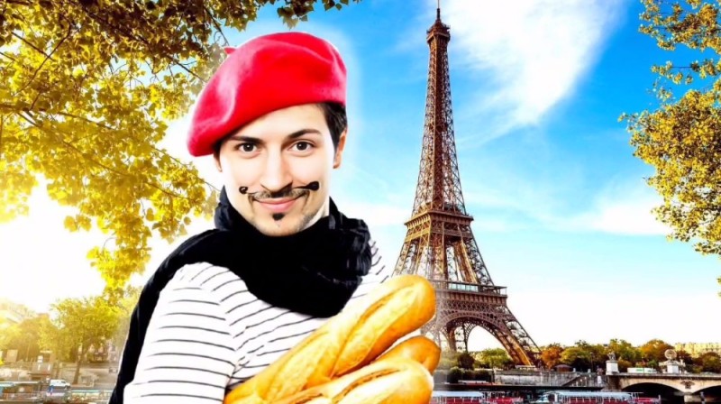 Create meme: stereotypical Frenchman, Paris Eiffel tower, the Frenchman 