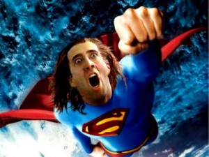 Create meme: Nicolas Cage Superman Flight