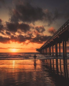 Create meme: sunset, beautiful landscape, Los Angeles beach sunset