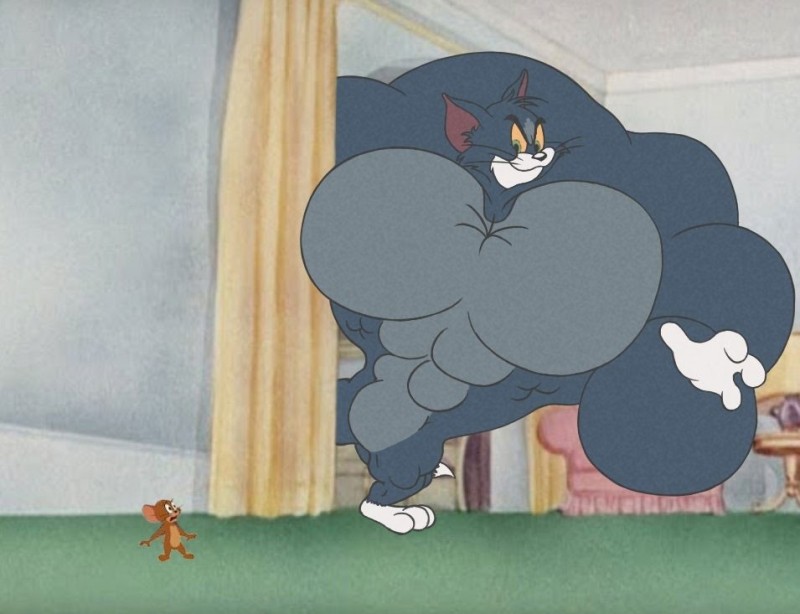 Create meme: the cat from Tom and Jerry, muscular Tom and Jerry, Tom cat from Tom and Jerry