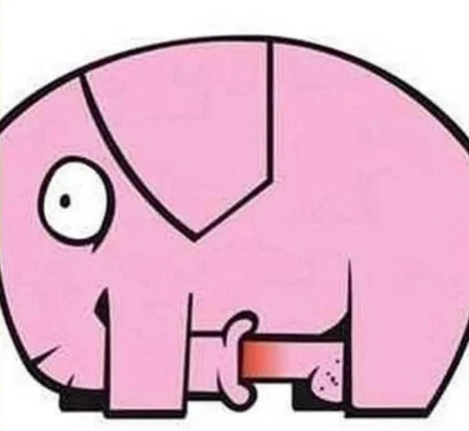 Create meme: pink elephant, elephant samolayk, samolyk elephant