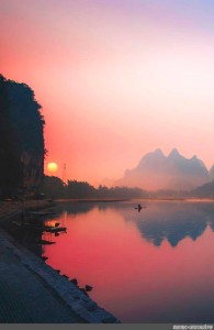 Создать мем: река янцзы озера, закат в китае, китайский пейзаж
