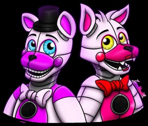 Create meme: funtime freddy, funtime foxy, baby and fantail Freddie