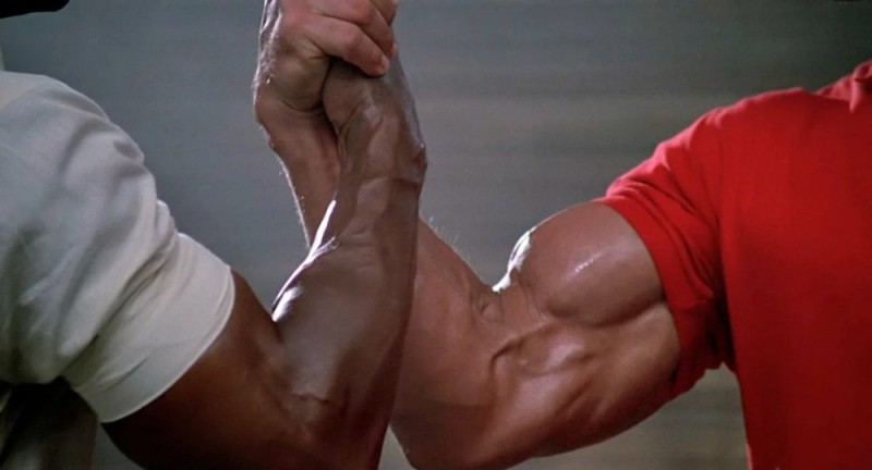 Create meme: Arnold Schwarzenegger , schwarzenegger's handshake, Schwarzenegger shakes hands