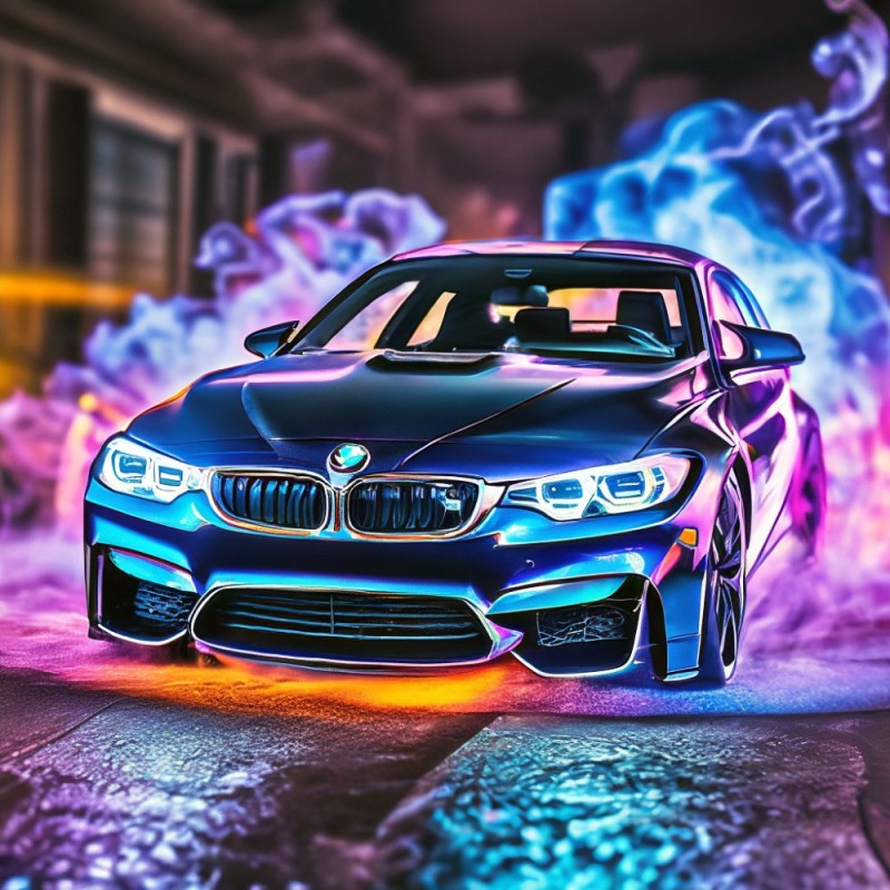 Create meme: bmw neon, bmw car, bmw car