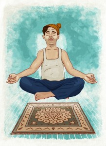 Create meme: meditate, do yoga, figure meditate