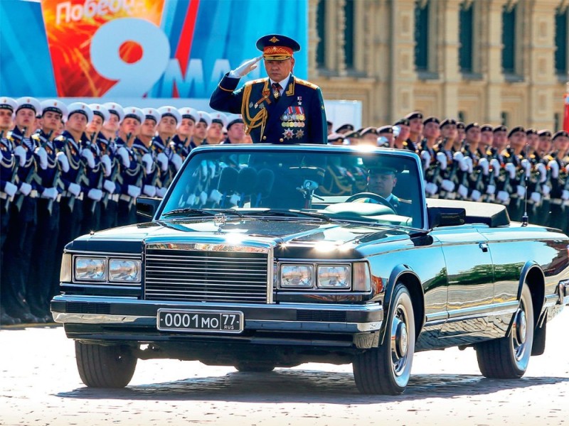 Create meme: zil 41041 amg, shoigu at the victory parade, sergei shoigu victory day parade