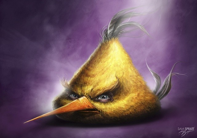 Создать мем: желтая птица, злая птица из энгри бердз, sam spratt angry birds