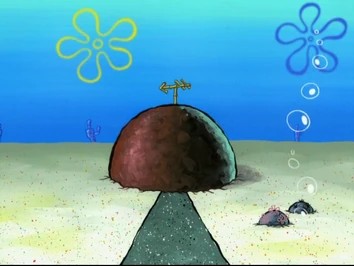 Create meme: Patrick's house from Spongebob, spongebob house, Spongebob's house and Squidward and Patrick's house