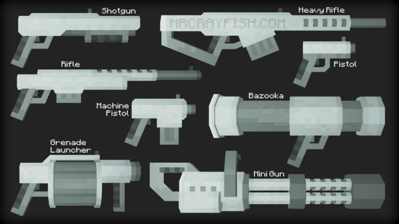Создать мем: оружие в майнкрафте, оружие майнкрафт, мод на оружие в майнкрафт