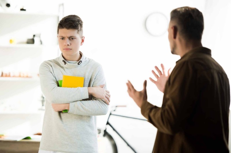 Create meme: father scolds son, Dad scolds, father-son conversation