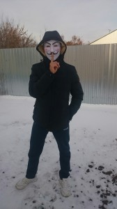 Create meme: student in the guy Fawkes mask, kid, people