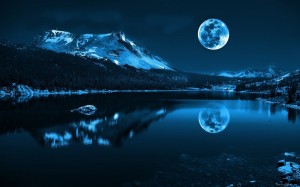 Create meme: night landscape with the moon, the night the moon