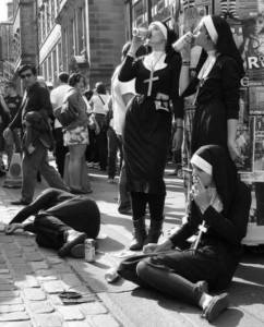 Create meme: nun black and white photo, pictures of nuns with a cigarette black and white, bad nun