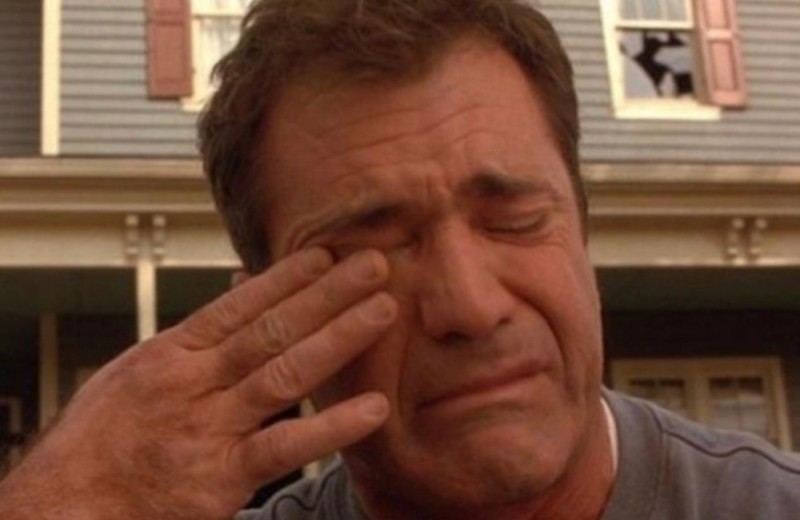 Create meme: crying man, Mel Gibson, Mel Gibson is crying