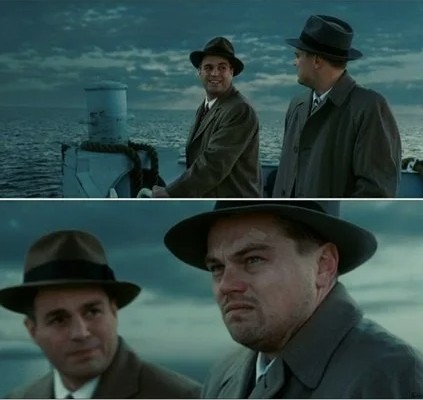 Create meme: DiCaprio island, meme DiCaprio shutter island, Leonardo DiCaprio shutter island