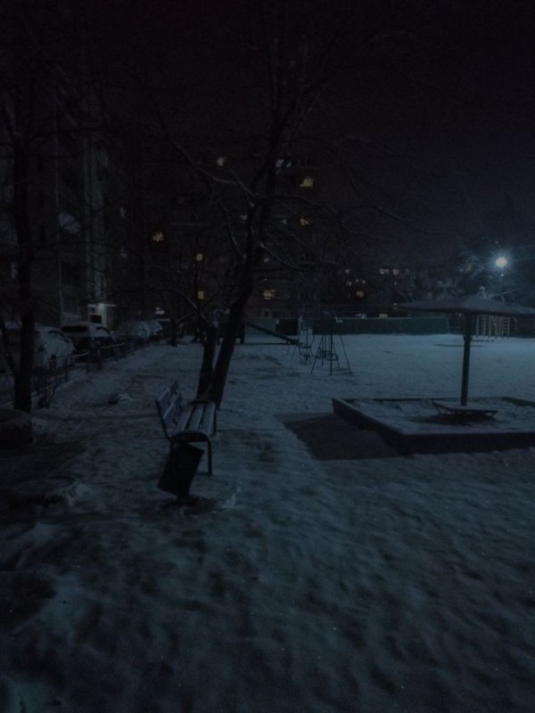 Create meme: winter , park in the evening, snow winter