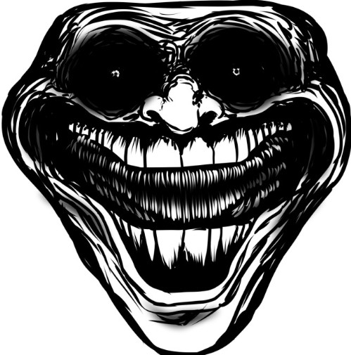 Create meme: trollface horror, evil trollface, trollface monster