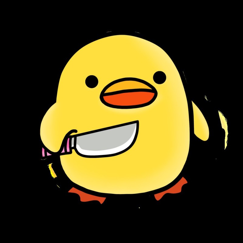 Create meme: duckling with a knife, duck with a knife, duck with a knife