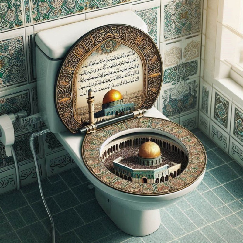 Create meme: toilet bowl for Muslims, Islamic toilet etiquette, muslim toilet bowl