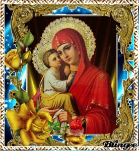 Создать мем: икона божией матери, пресвятая богородица почаевская икона, гифки почаевская божья матерь