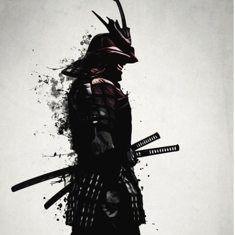 Create meme: 47 Ronin samurai in armor, samurai black and white, the black samurai