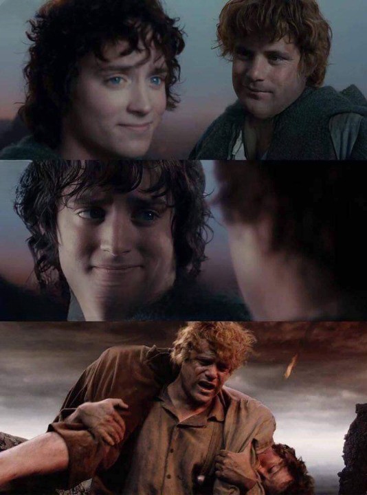 Create meme: the Lord of the rings , Sam the Lord of the rings, frodo 