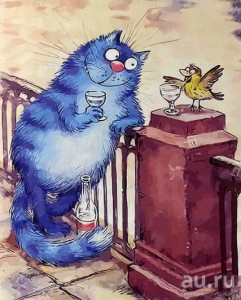 Create meme: what are we drinking, Irina zenuk, blue cat