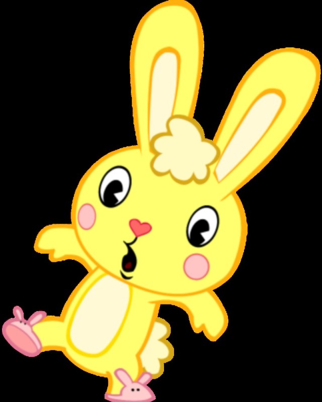 Create meme: yellow hare happy tree friends, yellow rabbit, Happy three friends cuddles