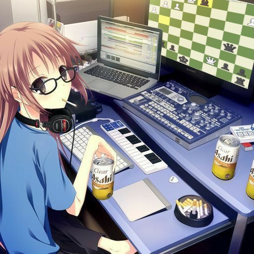 Создать мем: аниме, компьютер аниме, аниме девушка программист