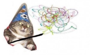 Create meme: vzhuh and, cat wizard