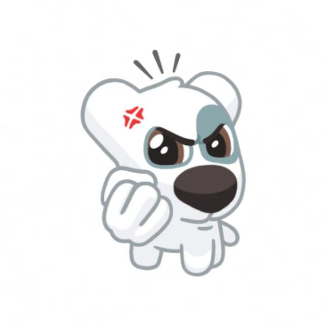 Create meme: dog sticker, dog shows fist sticker, doggie sticker