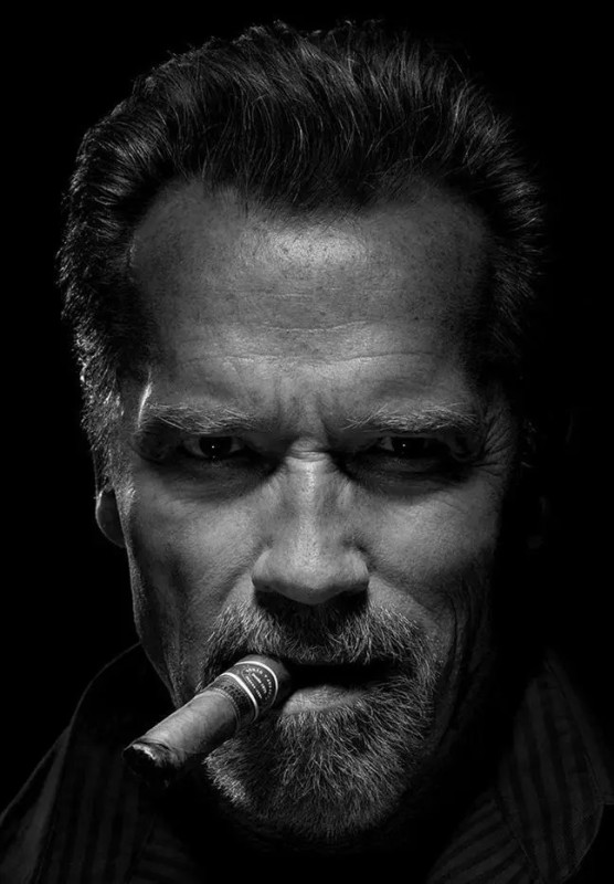 Create meme: Arnold Schwarzenegger terminator , Arnold with a cigar, Arnie with a cigar