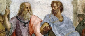 Create meme: Plato Socrates painting, philosopher Aristotle, Plato and Aristotle