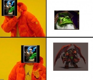 Create meme: nominator and denominator, meme Drake grandfather, Dota 2