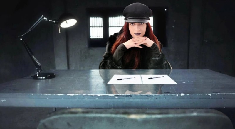 Create meme: woman , girl , interrogation table