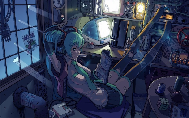 Create meme: anime hacker, anime girl gamer, anime gamer's room