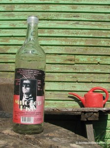 Create meme: background old boards green, bottle, wine Mr. x