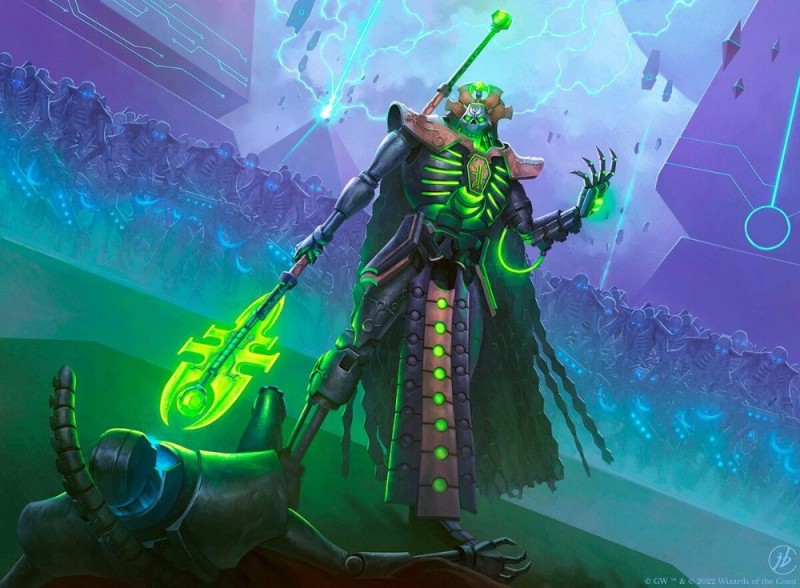 Create meme: Imotech the Lord of storms, warhammer 40,000 Necrons, The silent king of the Necrons