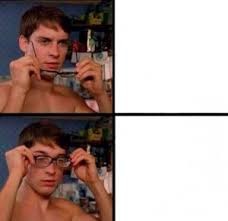 Create meme: meme of spider man glasses, rubs glasses meme, Peter Parker meme with sunglasses