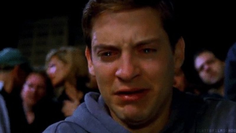 Create meme: maguire, Peter Parker crying , spider-man 