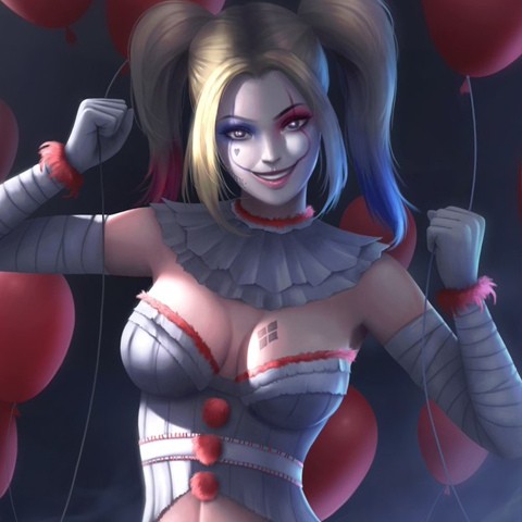 Create meme: Harley Quinn Pennywise Art, Harley Quinn art, Harley Quinn 