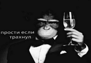 Create meme: nothing personal, meme monkey , monkey with a glass