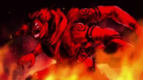 Create meme: Itadori Yuji the demon, the red demon, jujutsu kaisen anime
