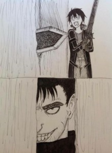 Create meme: chapter, berserk, GATS vs Kirito