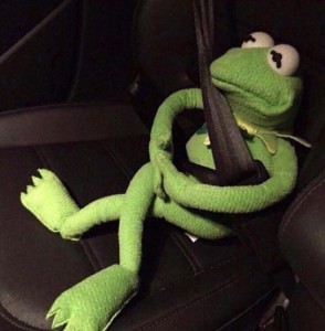 Create meme: car, toys, Kermit